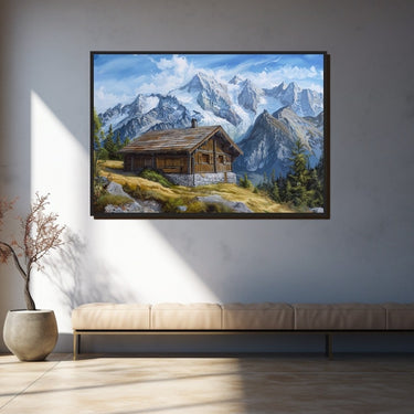Mountain Cabin Painting